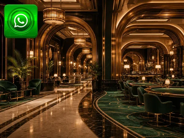 Tampilan kartu dan area taruhan Baccarat