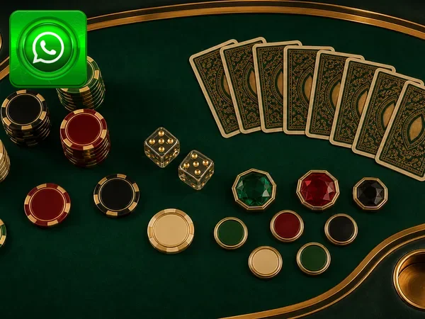 Ilustrasi permainan poker di perangkat seluler 4